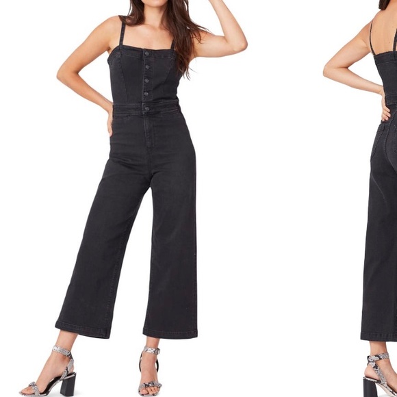 PAIGE Pants - Paige Black Anessa Ankle Culotte Jumpsuit Wide Leg